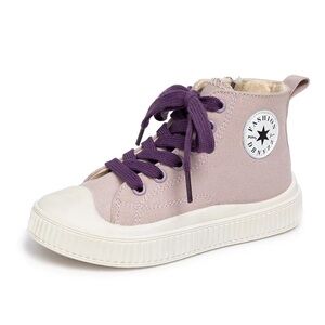 Kids High-Top Sneakers - Purple and Cream